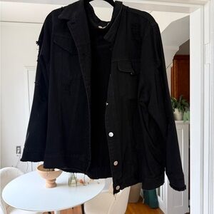 12th Tribe Black Distressed Jacket